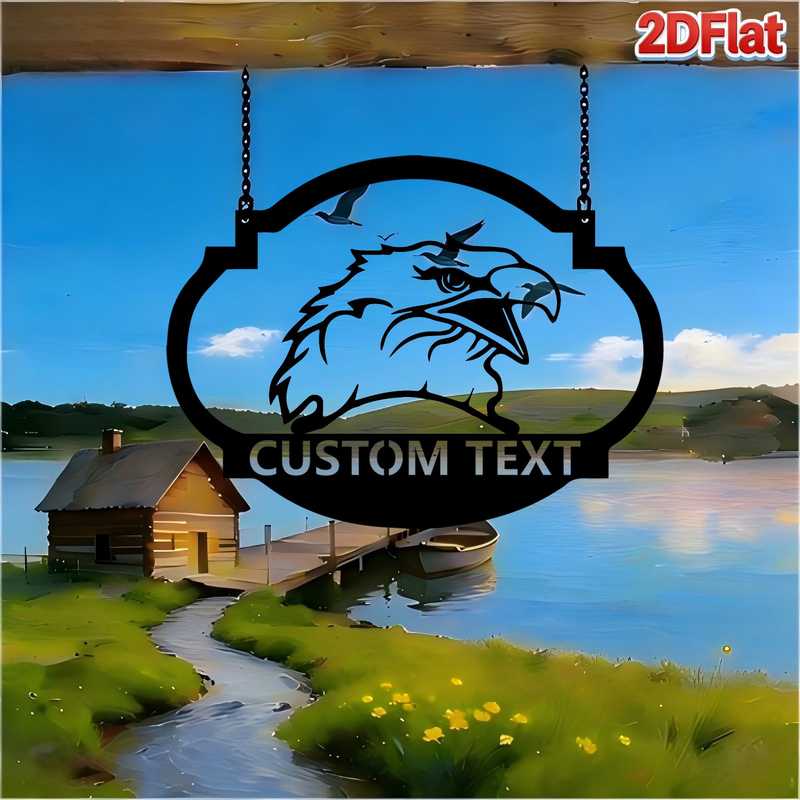 Custom Eagle Head Metal Sign