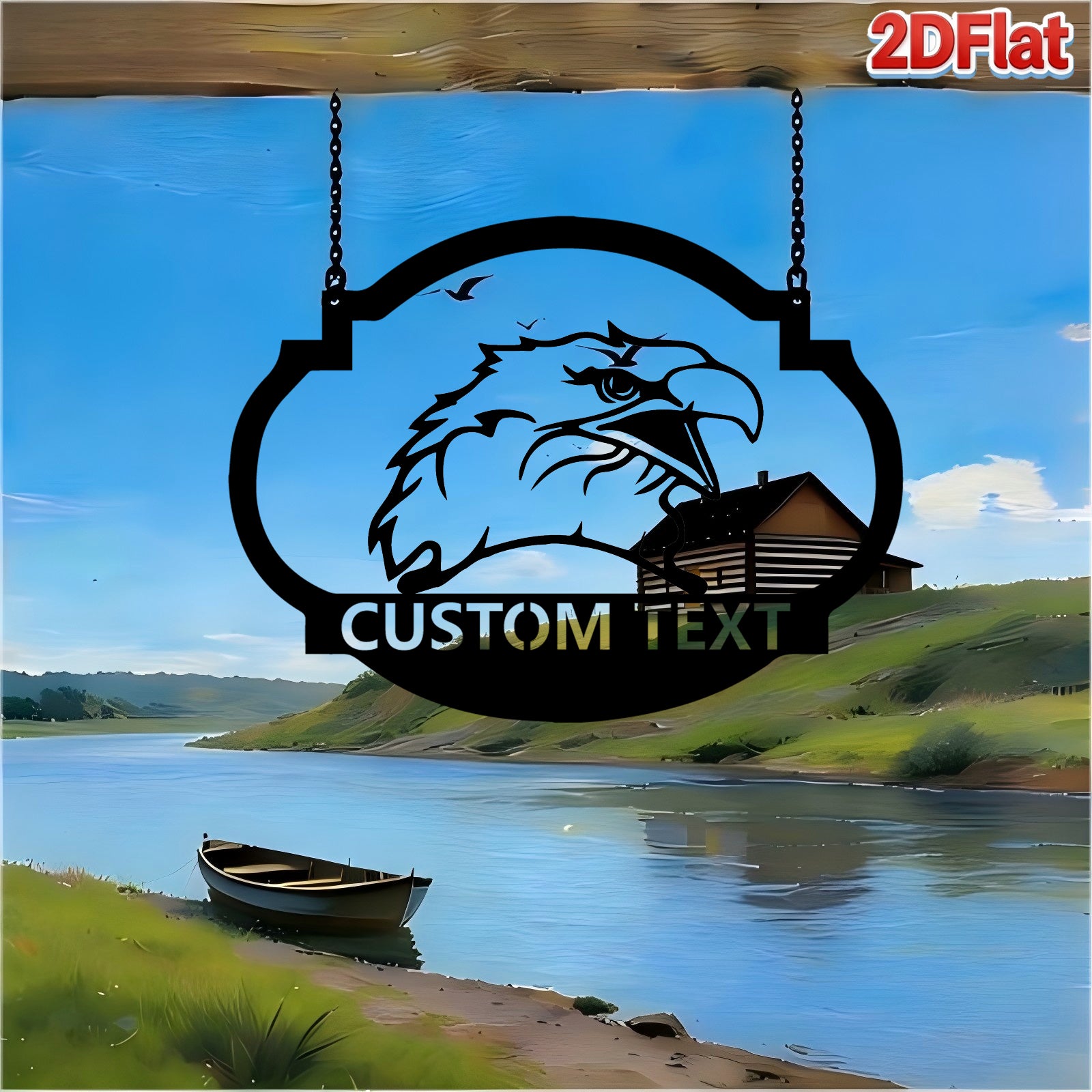 Custom Eagle Head Metal Sign