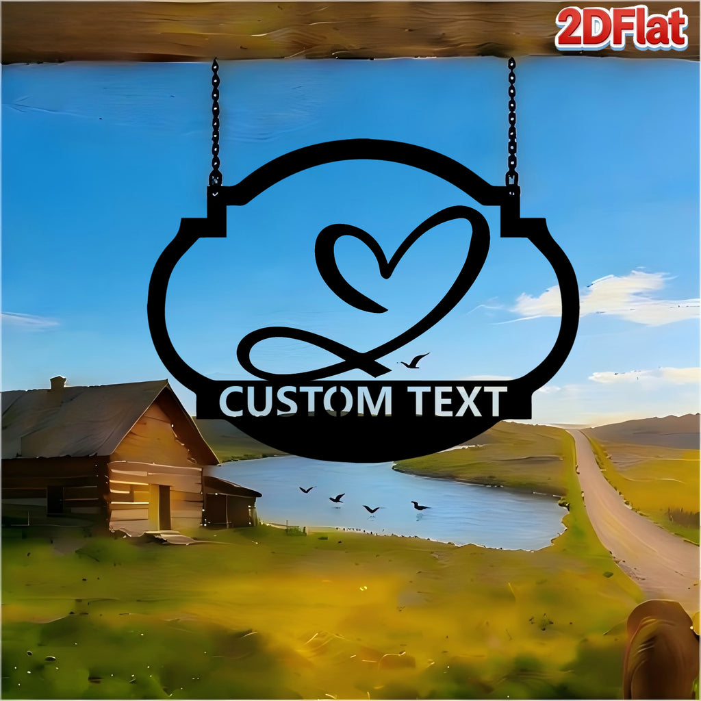 Custom Heart & Infinity Symbol Metal Sign