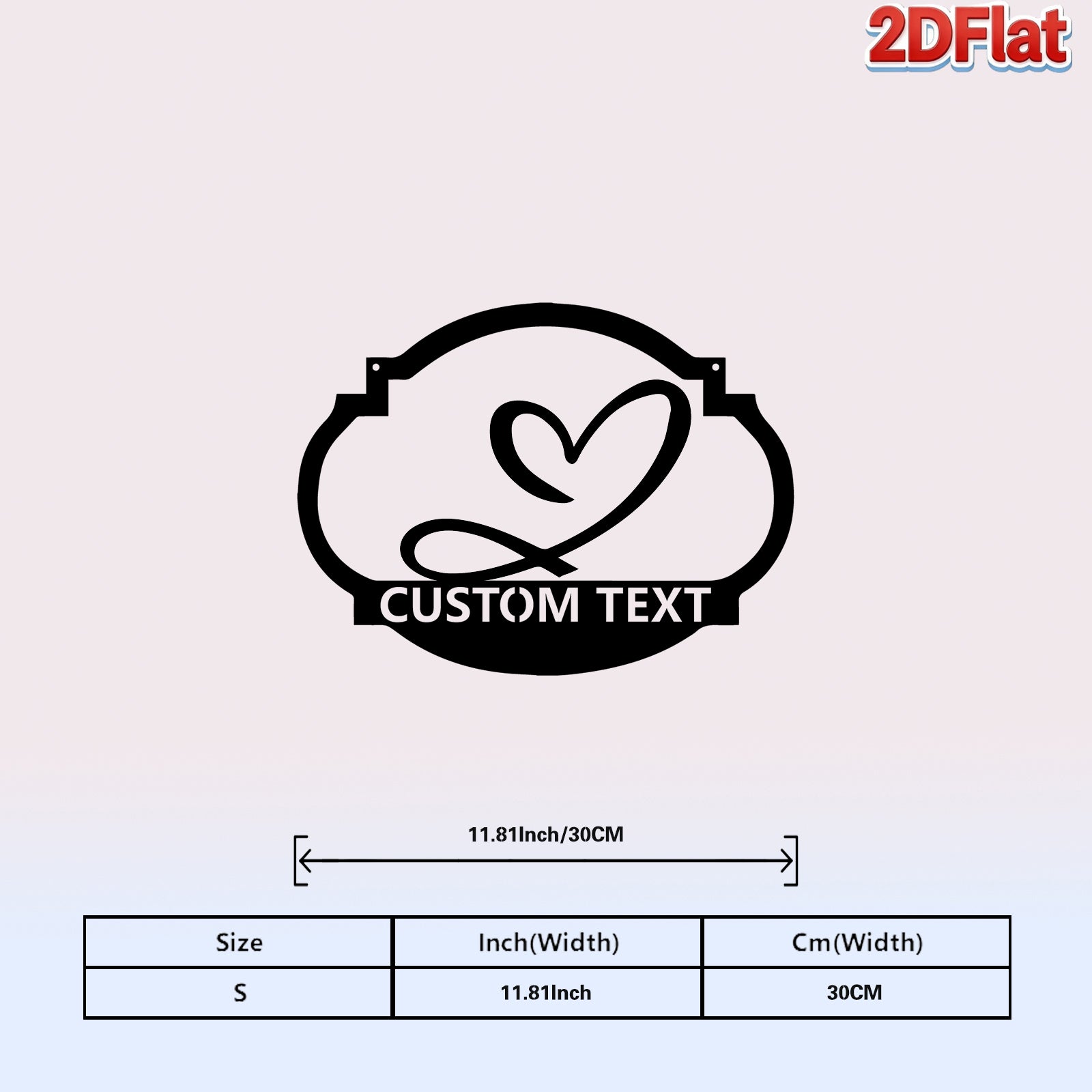 Custom Heart & Infinity Symbol Metal Sign