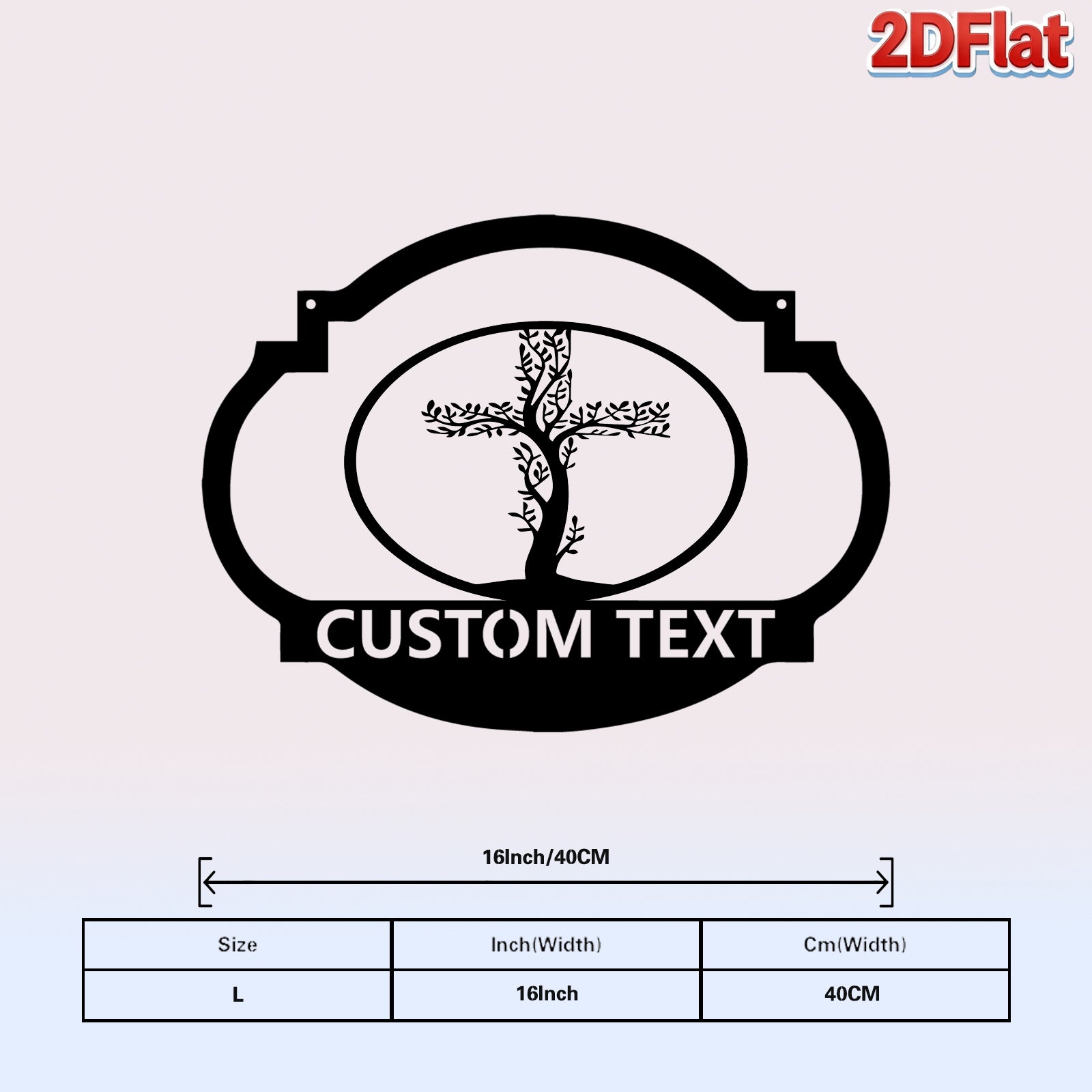 Custom Oval Frame Tree Silhouette Metal Sign
