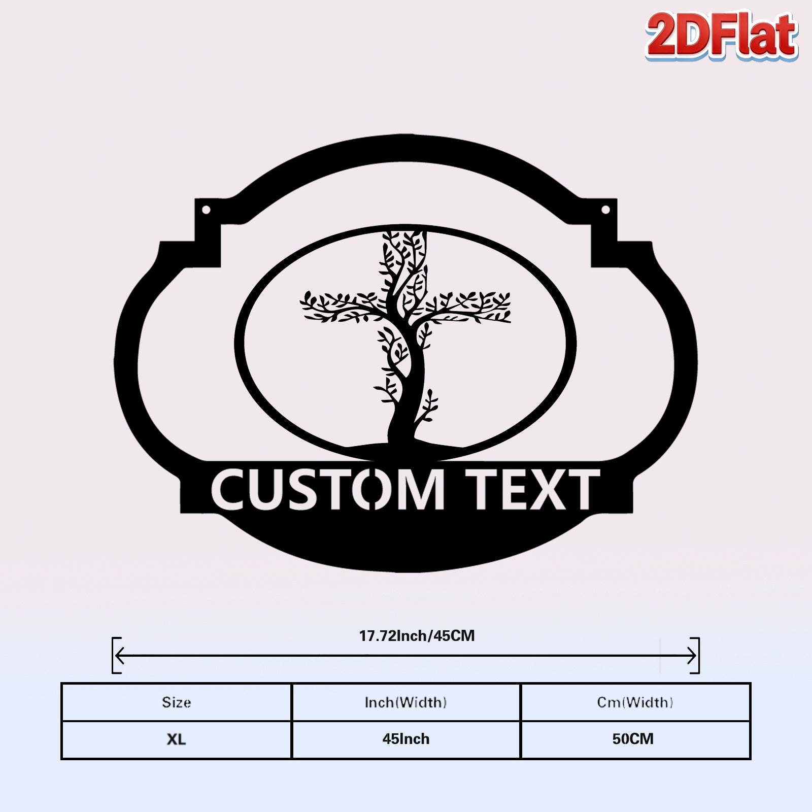 Custom Oval Frame Tree Silhouette Metal Sign