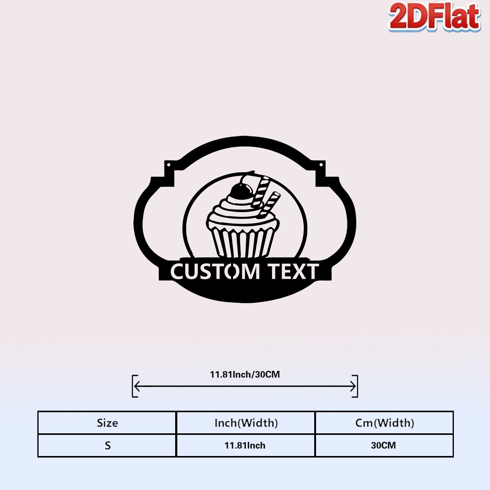 Custom Cupcake with Cherry Metal Sign