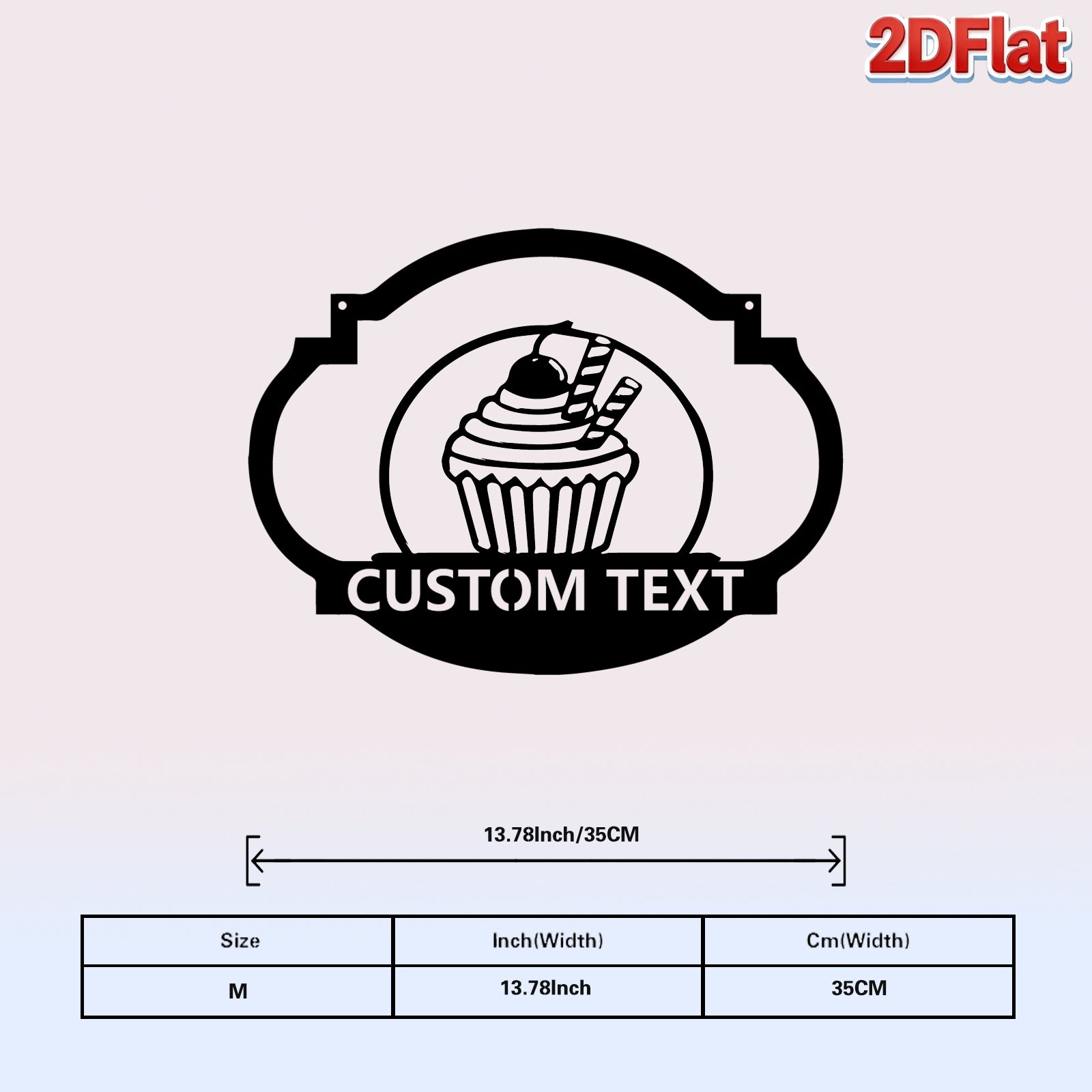 Custom Cupcake with Cherry Metal Sign