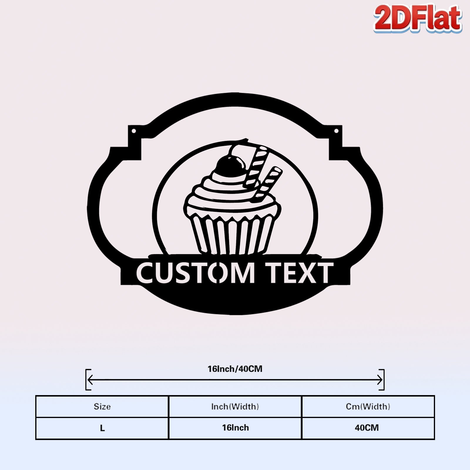 Custom Cupcake with Cherry Metal Sign