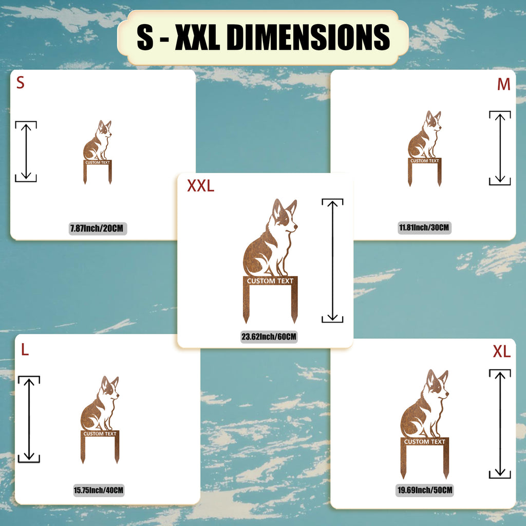 Bespoke Corgi Silhouette Metal Stake