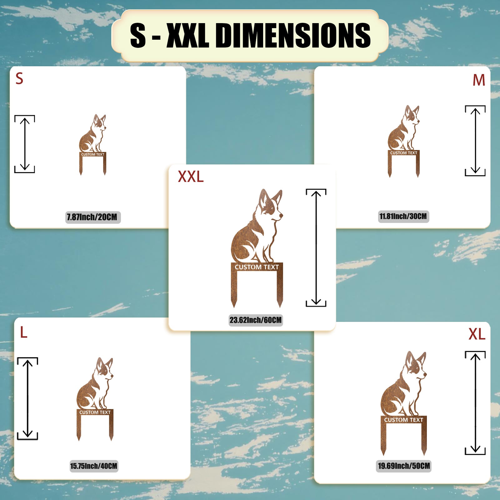 Bespoke Corgi Silhouette Metal Stake