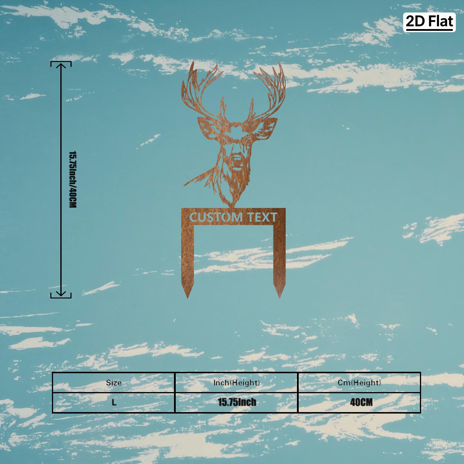 Custom Deer Head Metal Garden Stake