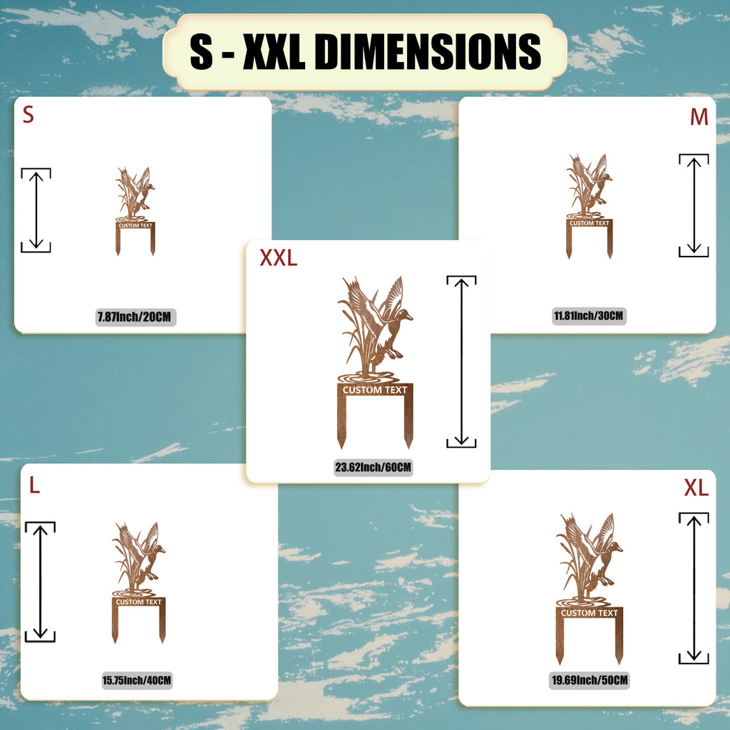 Custom Flying Duck & Reeds Metal Stake