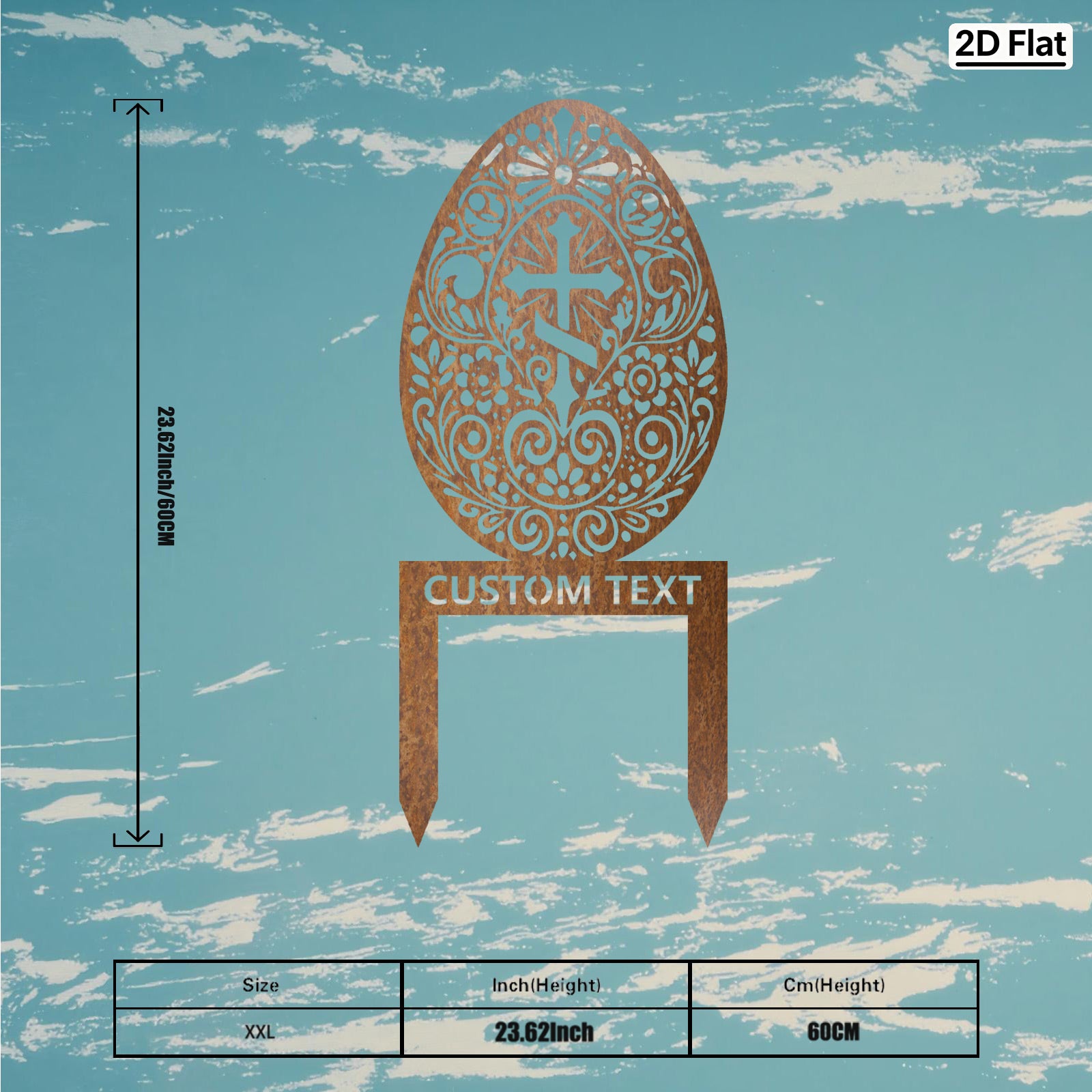 Custom Cross & Anchor Easter Egg Metal Stake