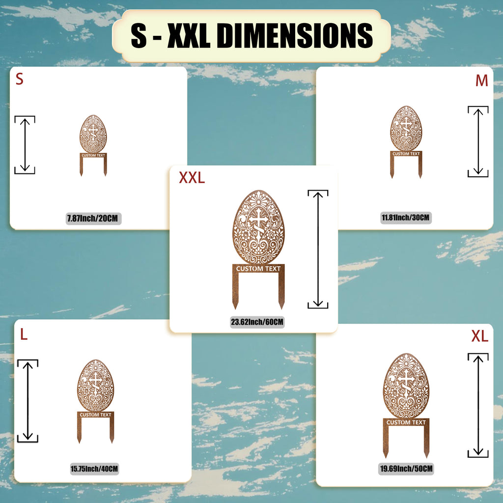 Custom Cross & Anchor Easter Egg Metal Stake