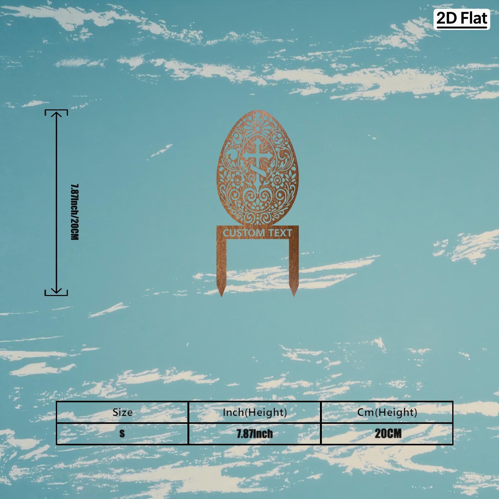 Custom Cross & Anchor Easter Egg Metal Stake