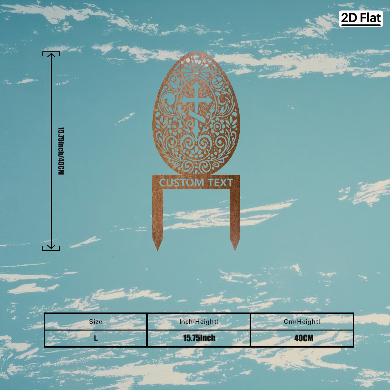 Custom Cross & Anchor Easter Egg Metal Stake