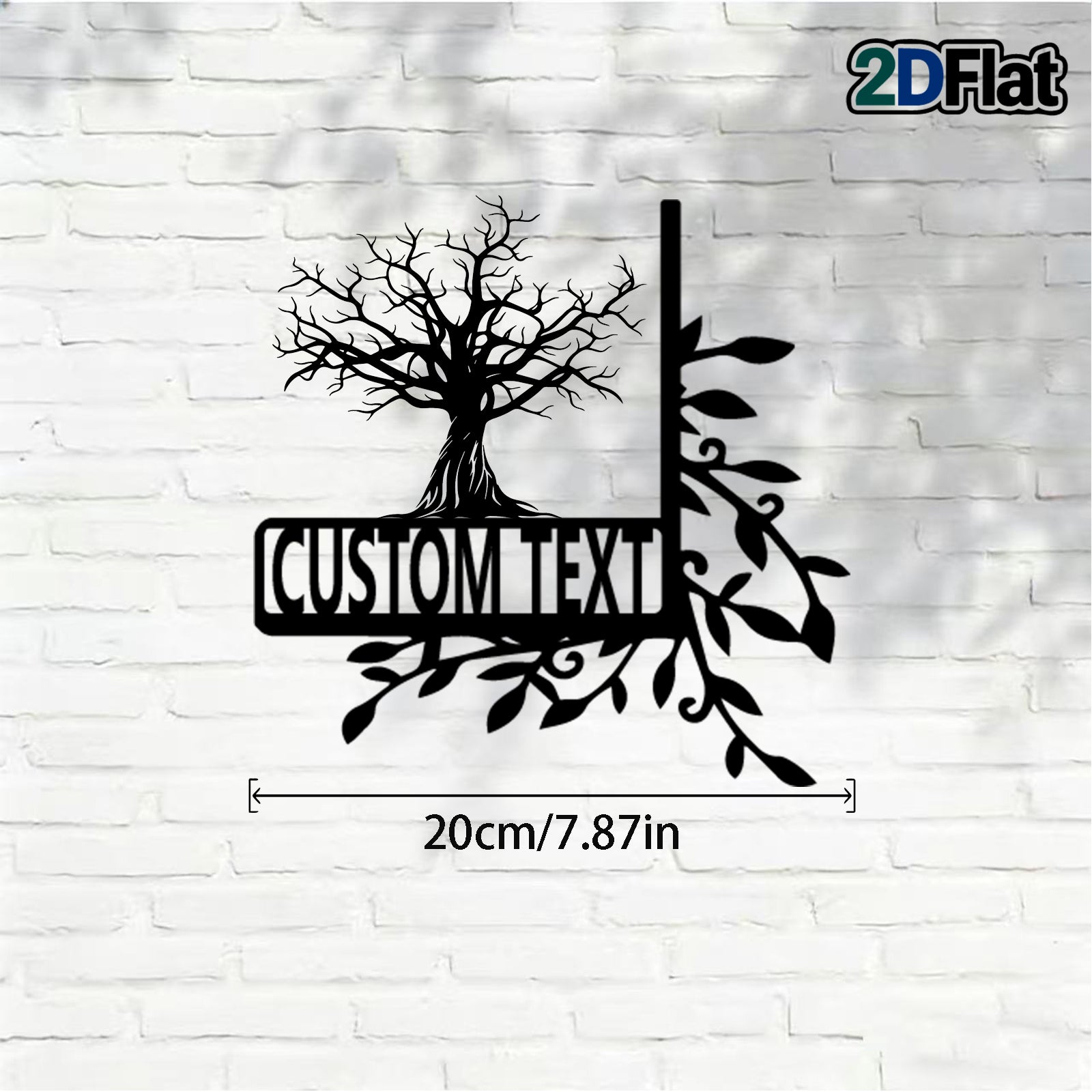 Custom Bare Tree Metal House Number Sign