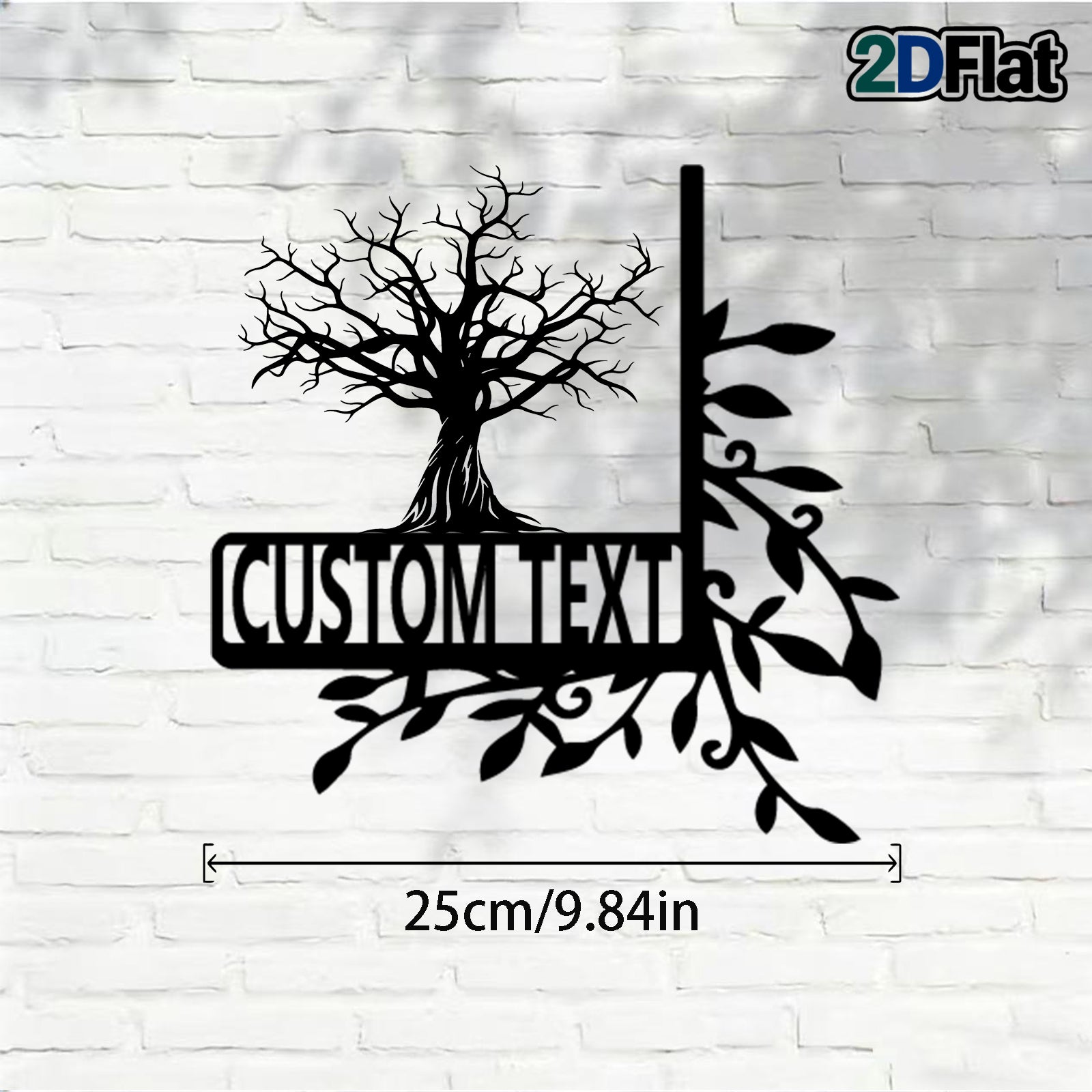 Custom Bare Tree Metal House Number Sign