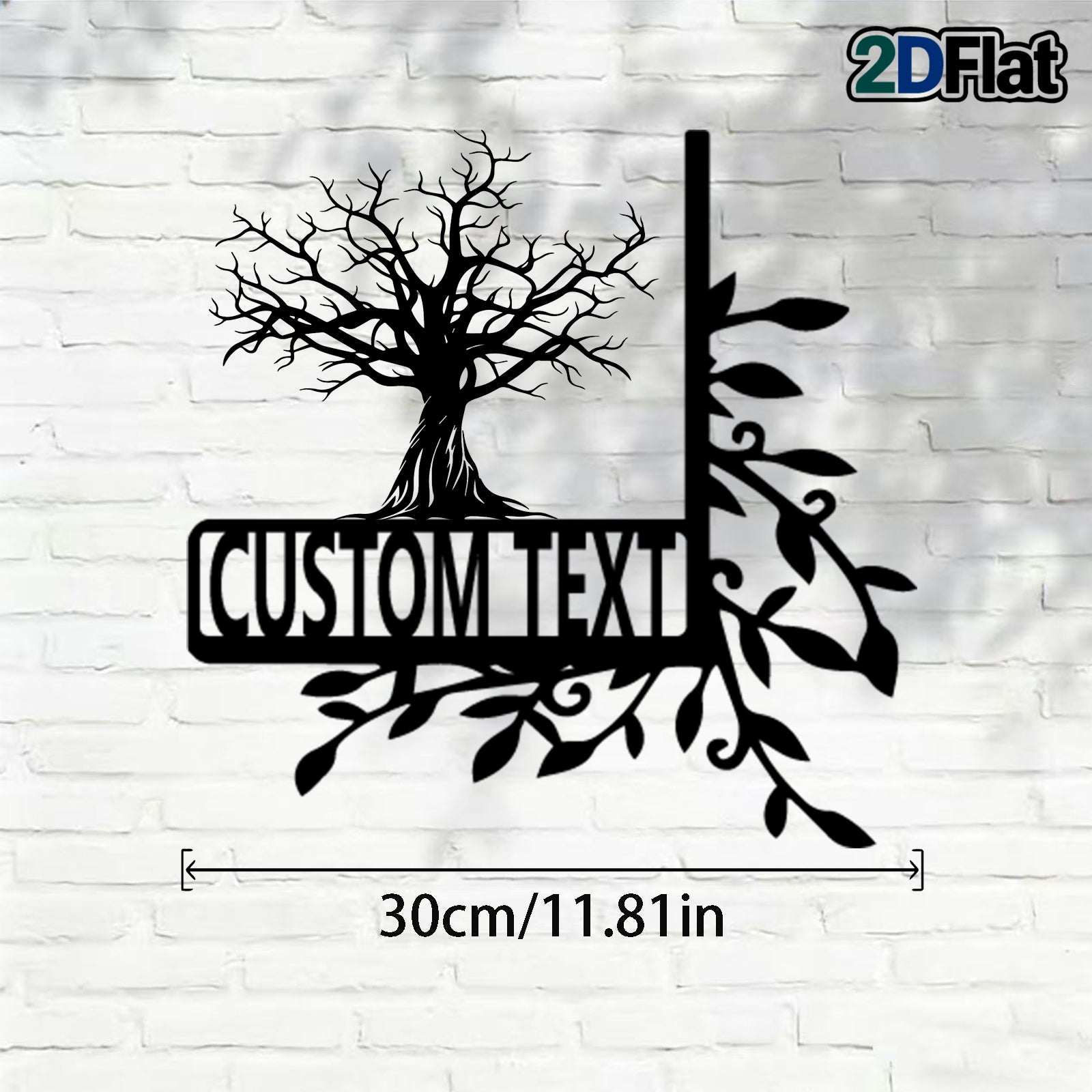 Custom Bare Tree Metal House Number Sign