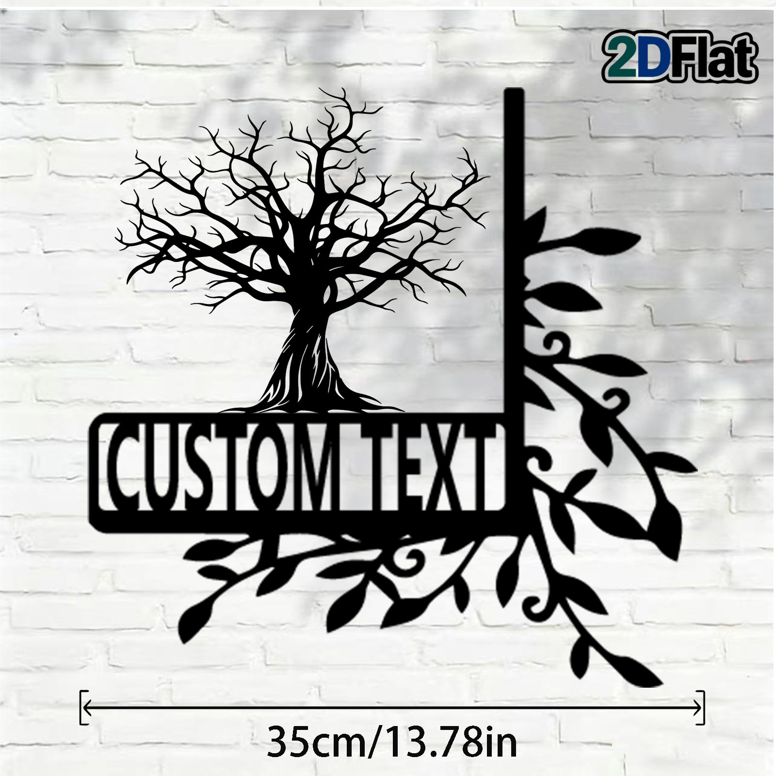 Custom Bare Tree Metal House Number Sign