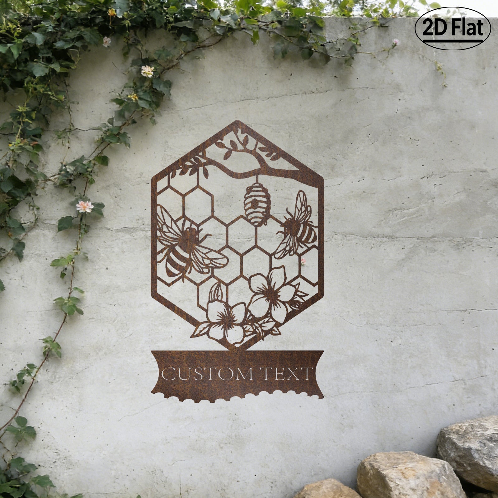 Custom Honeycomb Bee Metal Wall Sculpture