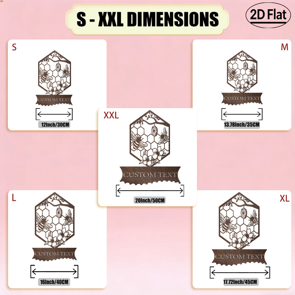 Custom Honeycomb Bee Metal Wall Sculpture
