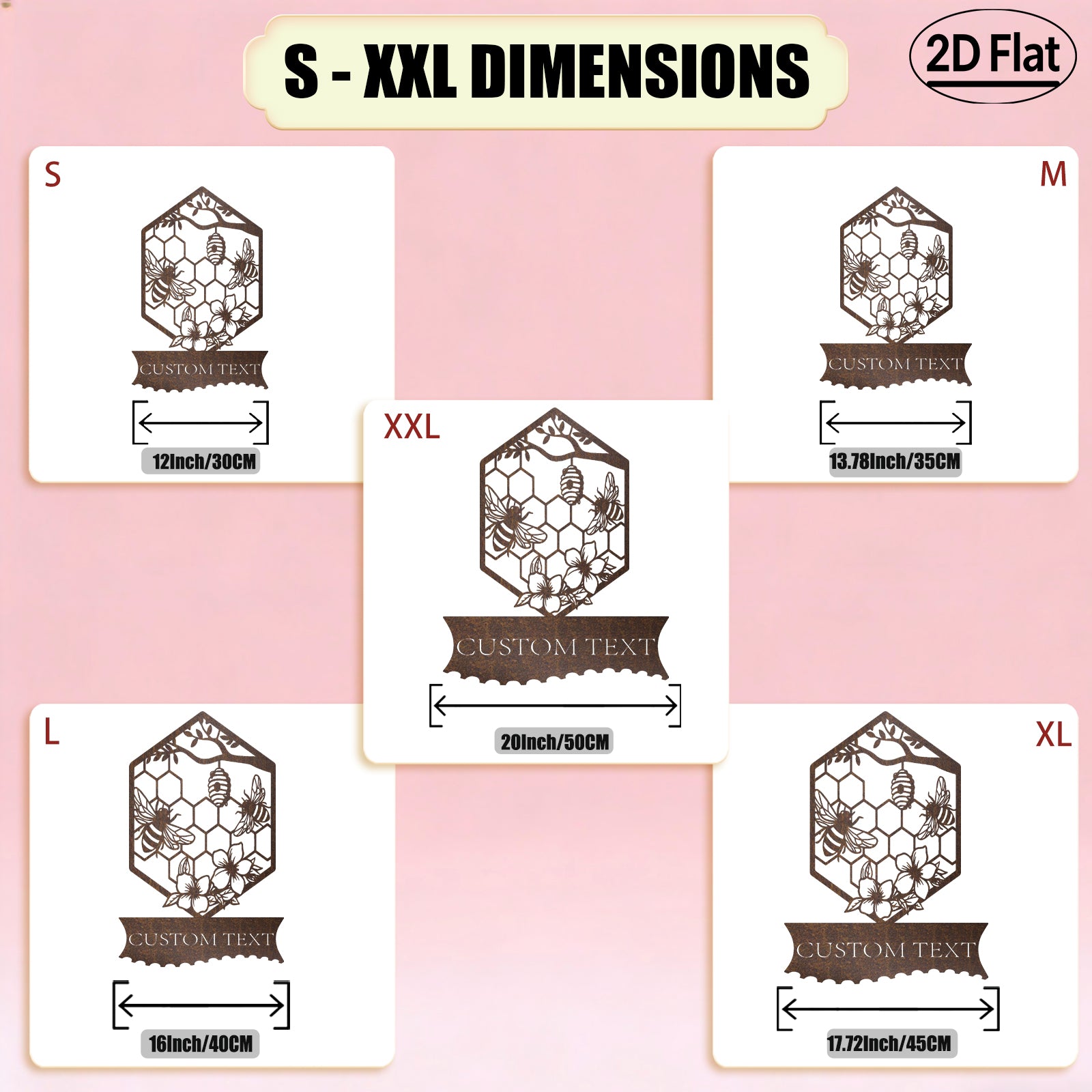 Custom Honeycomb Bee Metal Wall Sculpture