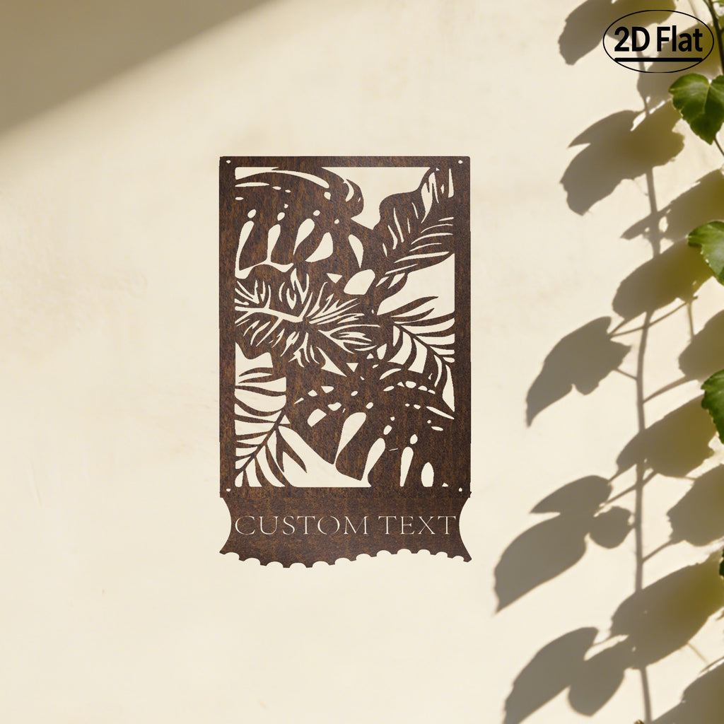 Custom Monstera Leaf Metal Wall Sculpture