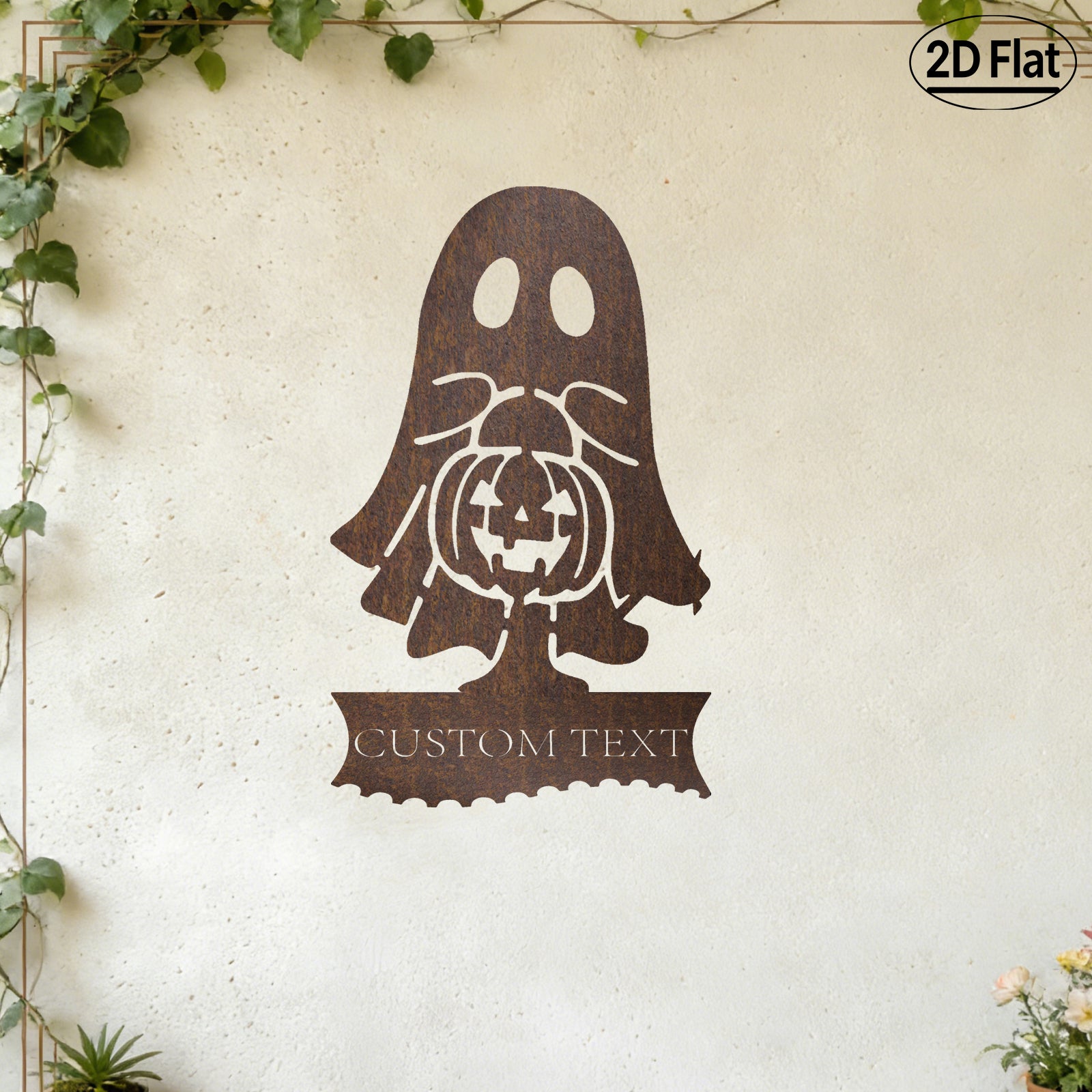 Custom Ghost Jack-o'-lantern Metal Wall Sculpture