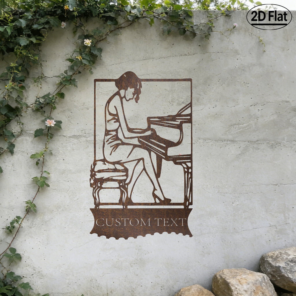 Custom Piano Musician Metal Wall Sculpture
