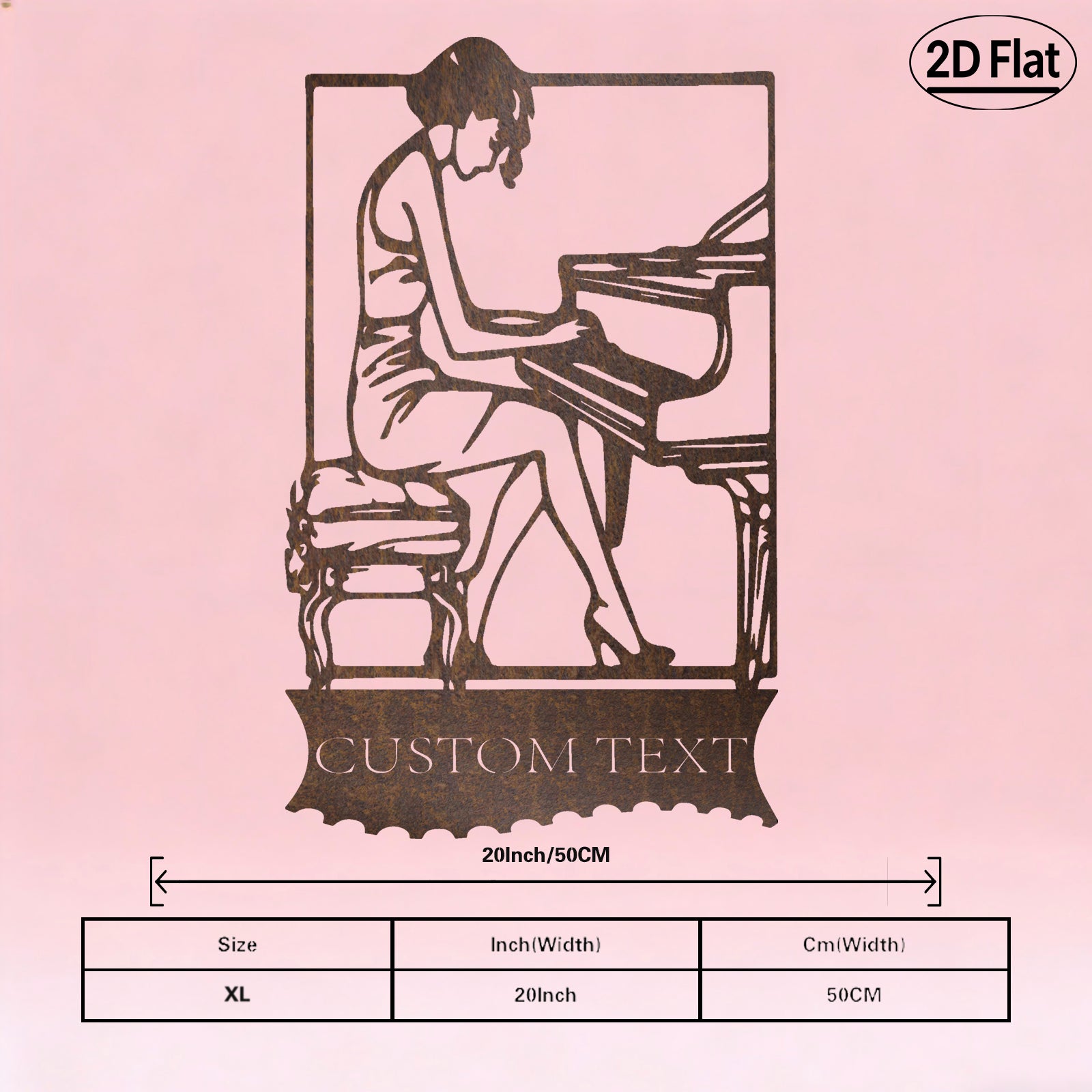 Custom Piano Musician Metal Wall Sculpture