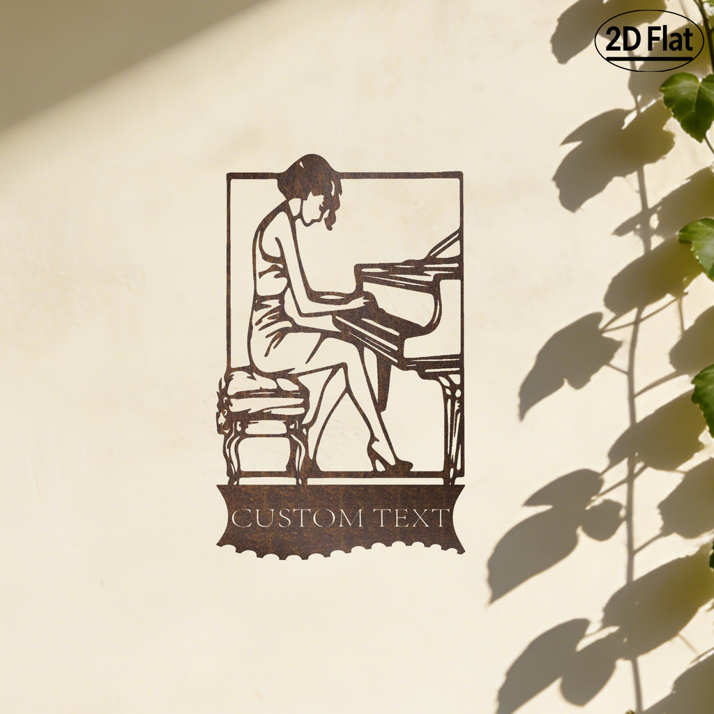 Custom Piano Musician Metal Wall Sculpture