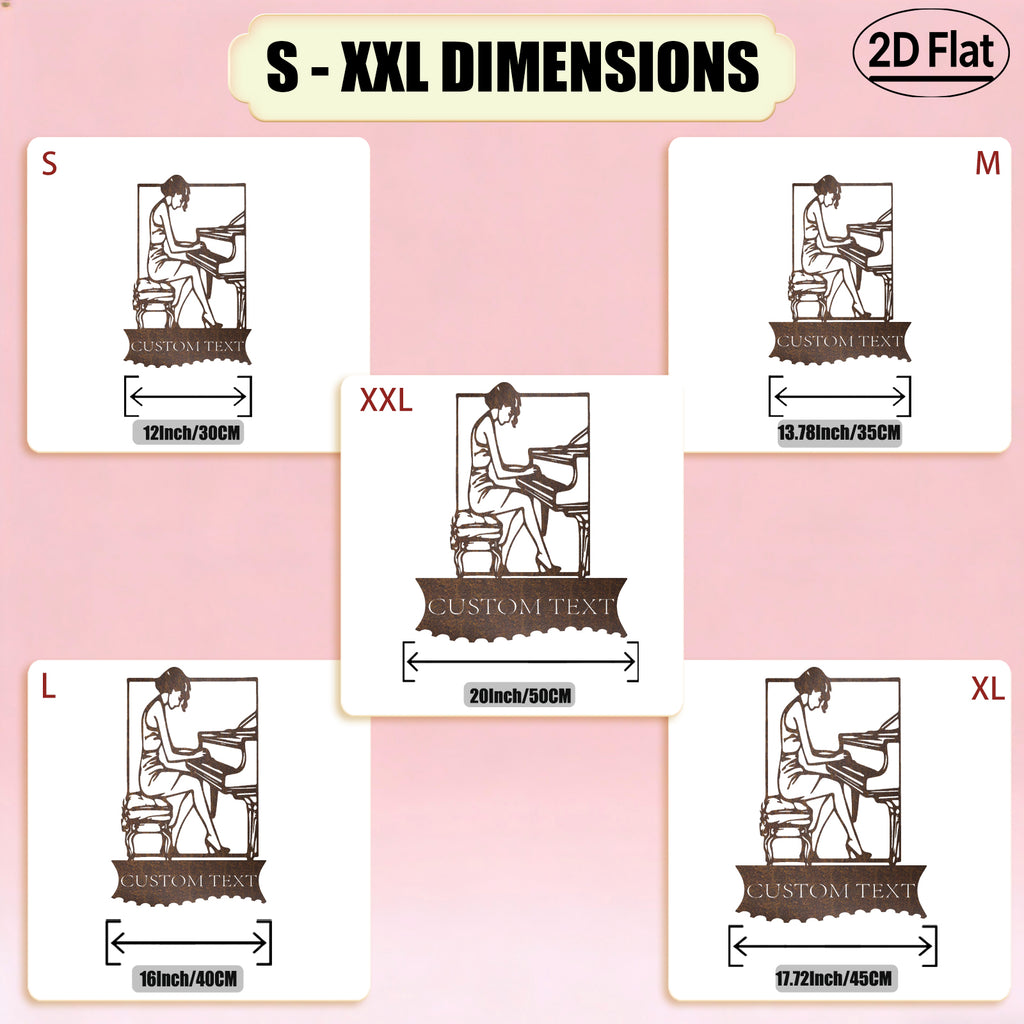 Custom Piano Musician Metal Wall Sculpture