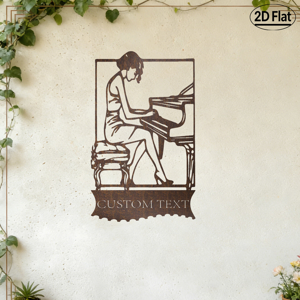 Custom Piano Musician Metal Wall Sculpture