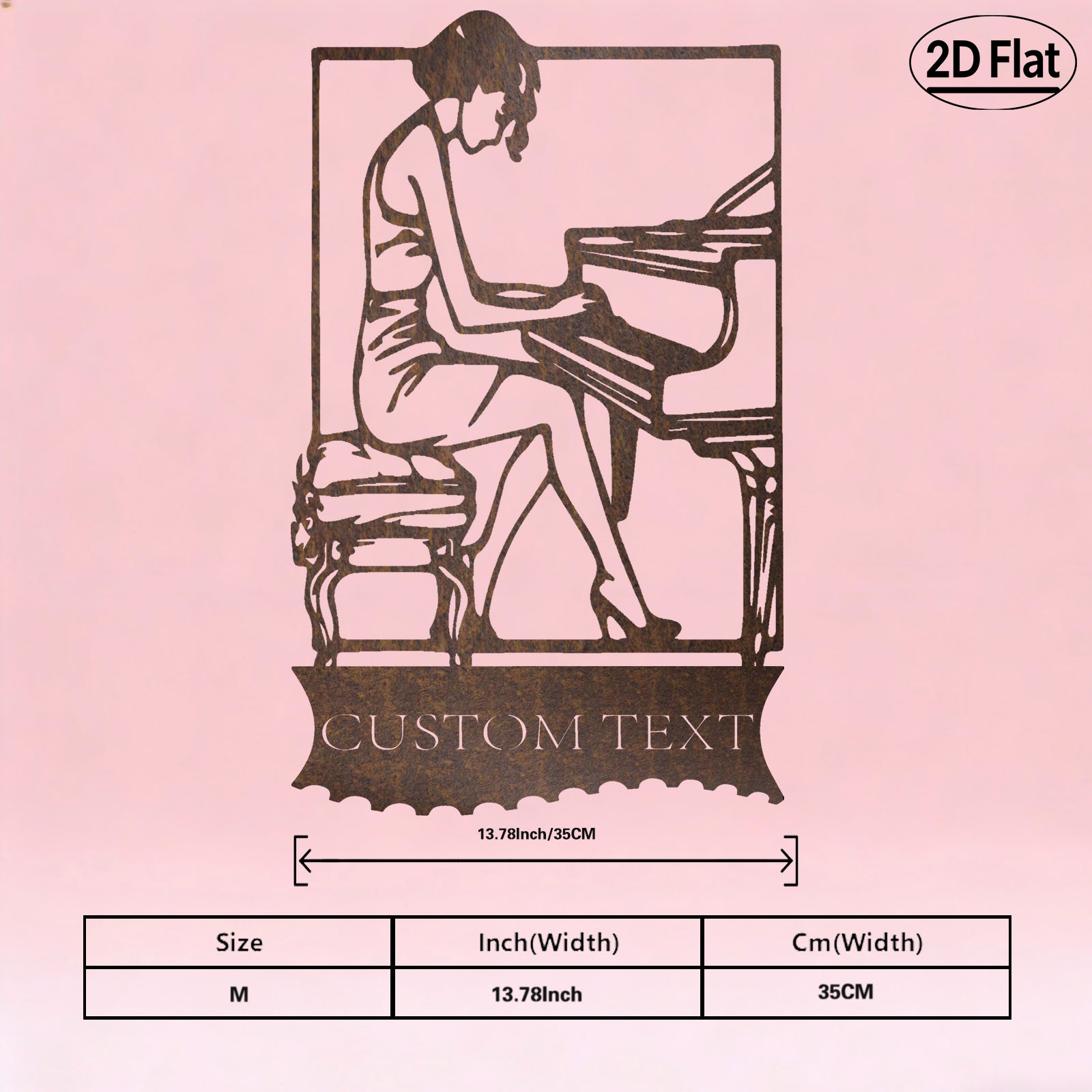 Custom Piano Musician Metal Wall Sculpture