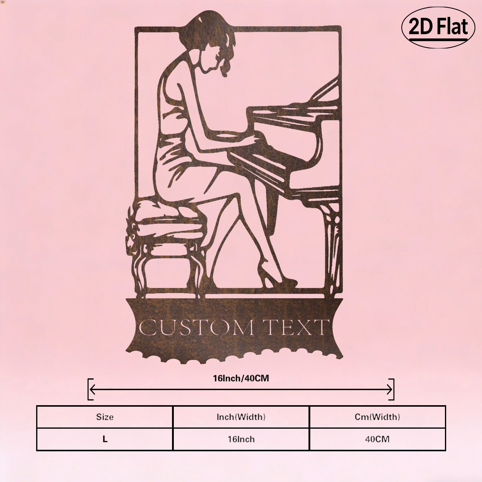 Custom Piano Musician Metal Wall Sculpture