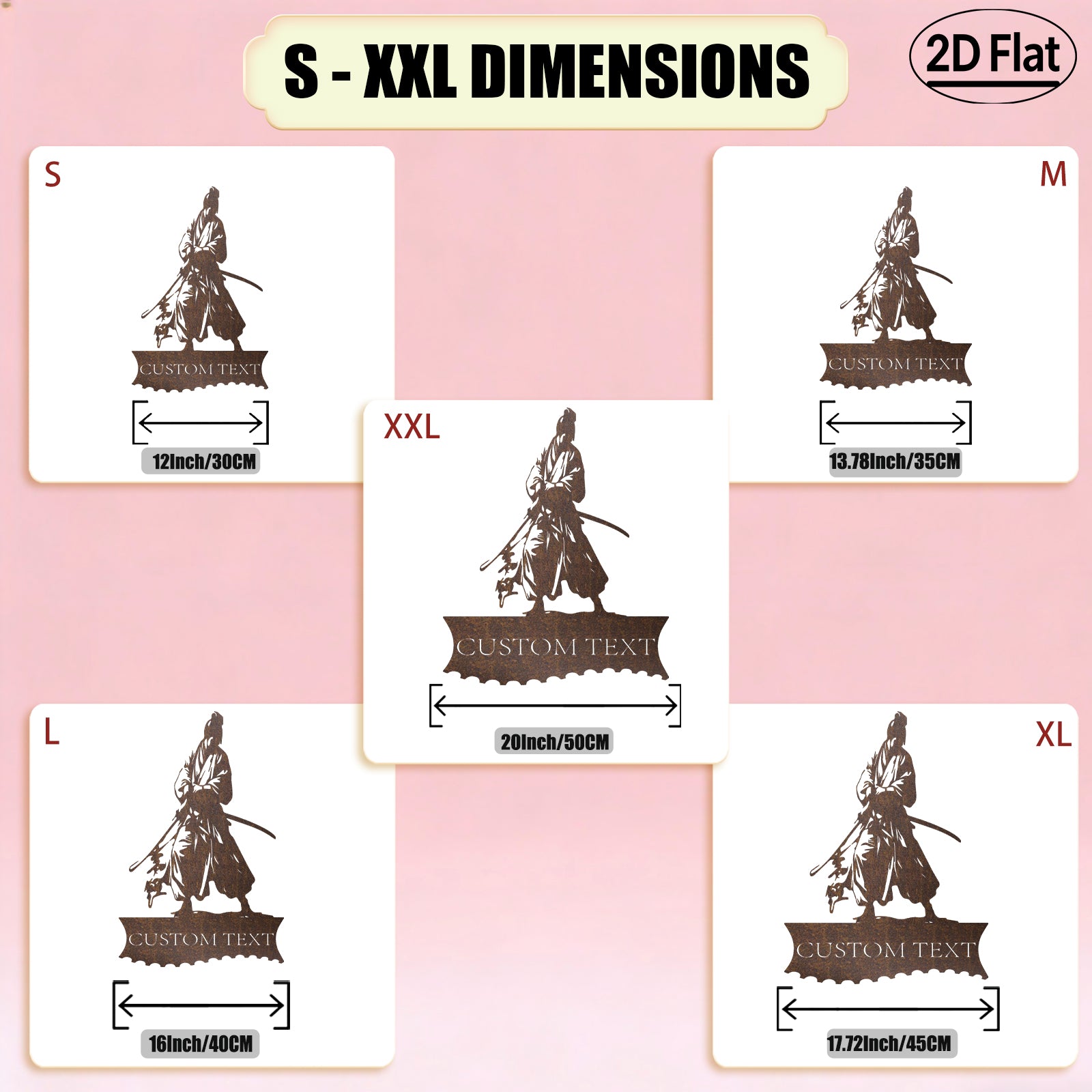 Custom Samurai Katana Metal Wall Sculpture